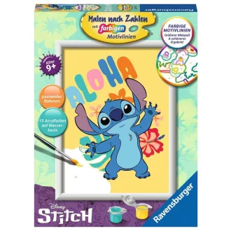   Disney Paint by Numbers Painting Set Aloha Stitch 18 x 24 cm *German Edition*
