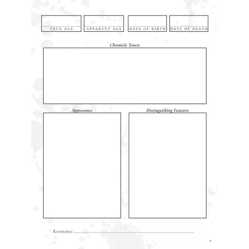Vampire: The Masquerade 5th Edition RPG Journal Expanded Character Sheet Journal *Englische Version*