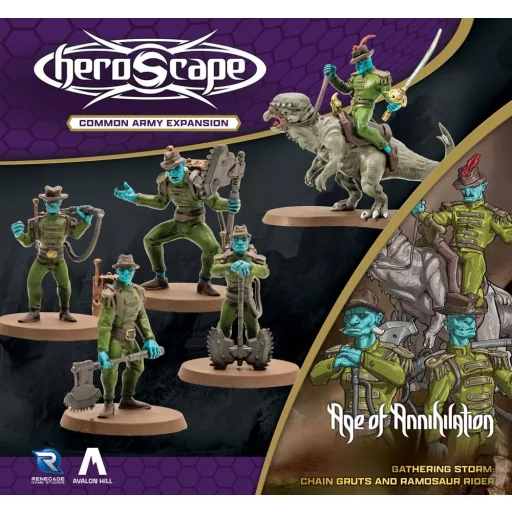 Heroscape Army Expansion Age of Annihilation Chain Gruts & Ramosaur Rider (Common) *English Version*