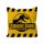 Jurassic Park Cushion Caution Yellow Logo 40 x 40 cm