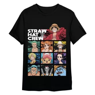 One Piece T-Shirt Straw Hat Crew Black