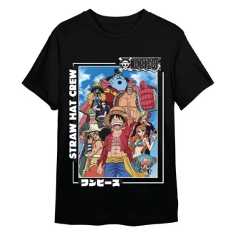 One Piece T-Shirt Straw Hat Crew Black