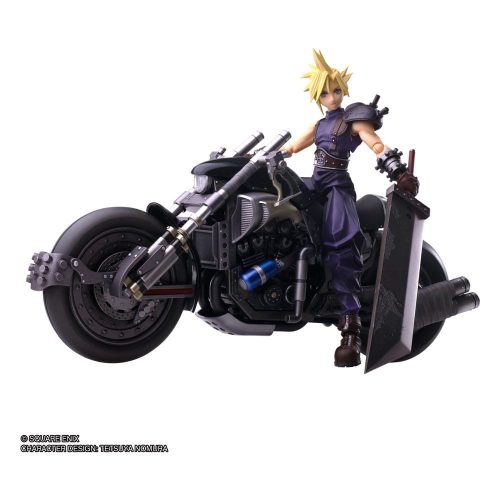 Final Fantasy VII Bring Arts Figura & Jármű Cloud Strife & Hardy-Daytona 15 cm