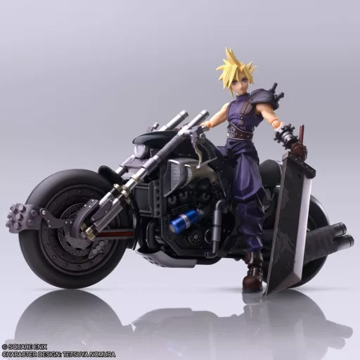 Final Fantasy VII Bring Arts Figura & Jármű Cloud Strife & Hardy-Daytona 15 cm