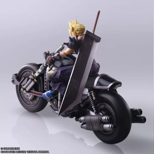 Final Fantasy VII Bring Arts Figura & Jármű Cloud Strife & Hardy-Daytona 15 cm