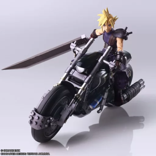 Final Fantasy VII Bring Arts Figura & Jármű Cloud Strife & Hardy-Daytona 15 cm