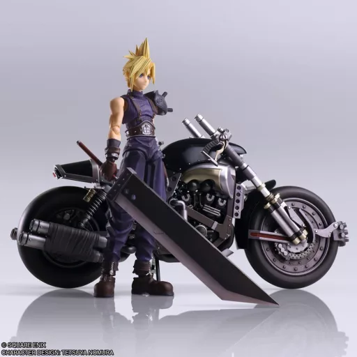 Final Fantasy VII Bring Arts Figura & Jármű Cloud Strife & Hardy-Daytona 15 cm