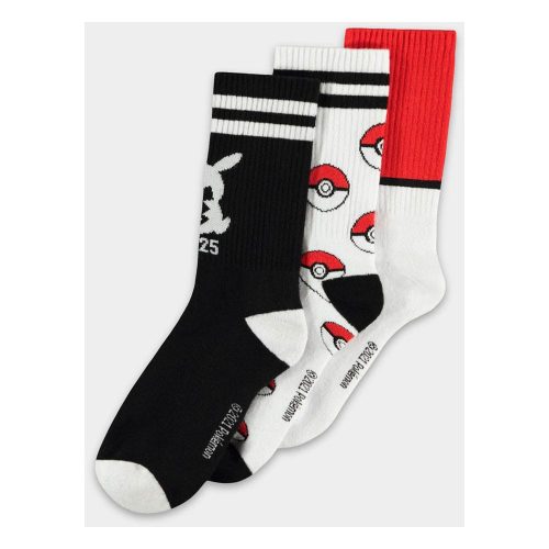 Pokemon Socks 3-Pack Pikachu Pokeball 39-42