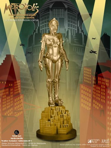 Metropolis Statue 1/4 Maschinenmensch Metallic Gold 40 cm