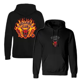 Stranger Things Hooded Sweater Hellfire Club Flames Size S