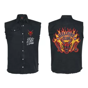 Stranger Things Work Shirt Hellfire Distressed Size M