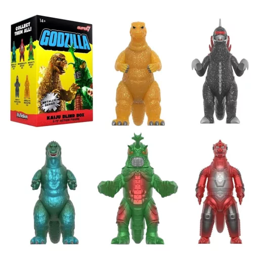 Godzilla Toho (Metallic) Action Figure Blind Box Wave 5 Display (12)