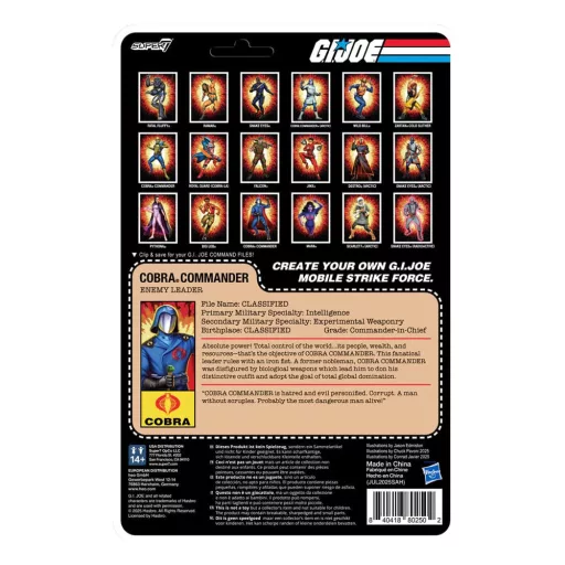 GI Joe ReAction+ Action Figure Wave 06 Cobra Commander (Movie, Black Cape) 10 cm