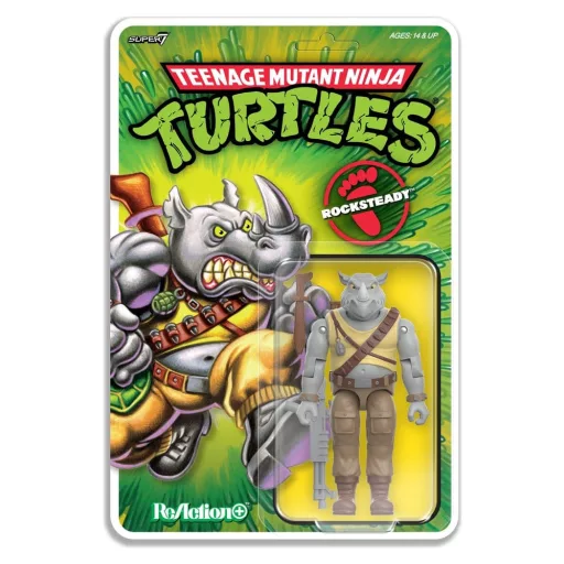 Teenage Mutant Ninja Turtles ReAction+ Action Figure Wave 02 Rocksteady