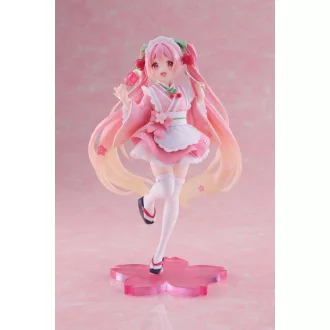   Hatsune Miku PVC Statue Newley Written Sakura Miku Japanese Cafe Ver. Reissue 18 cm
