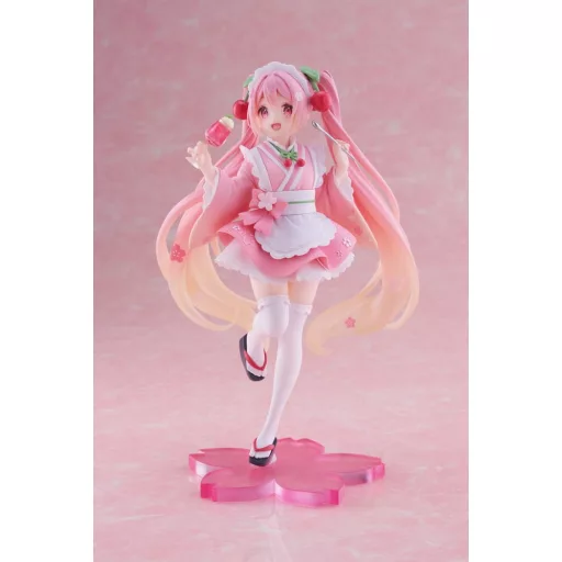 Hatsune Miku PVC Statue Newley Written Sakura Miku Japanese Cafe Ver. Reissue 18 cm
