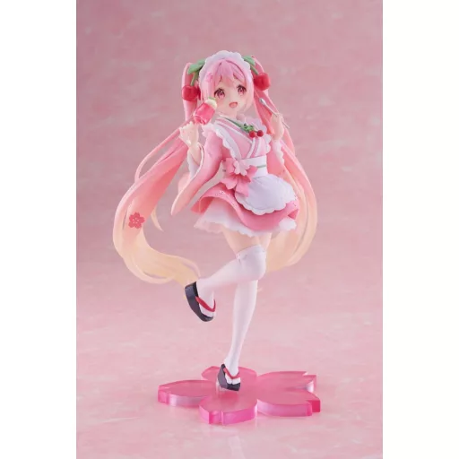 Hatsune Miku PVC Statue Newley Written Sakura Miku Japanese Cafe Ver. Reissue 18 cm