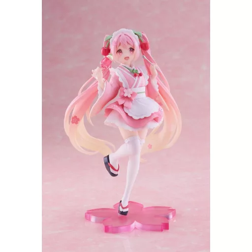 Hatsune Miku PVC Statue Newley Written Sakura Miku Japanese Cafe Ver. Reissue 18 cm