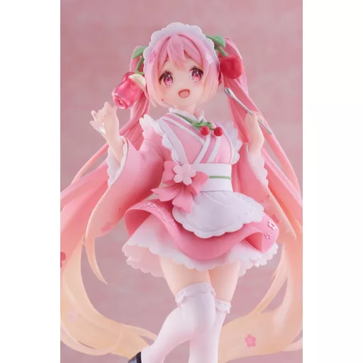 Hatsune Miku PVC Statue Newley Written Sakura Miku Japanese Cafe Ver. Reissue 18 cm