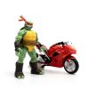 Teenage Mutant Ninja Turtles BST AXN Figura with Vehicle Raphael with Motorcycle (IDW Comics) 13 cm