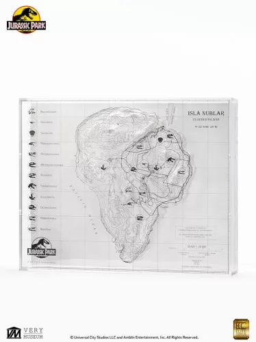 Jurassic Park Topographic Map Isla Nublar