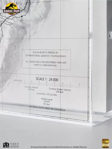 Jurassic Park Topographic Map Isla Nublar