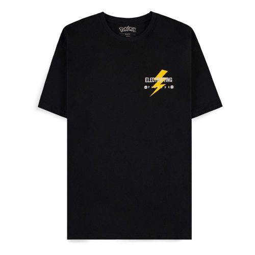 Pokemon T-Shirt Black Pikachu Electrifying Line-art Size XL