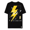 Pokemon T-Shirt Black Pikachu Electrifying Line-art Size XL