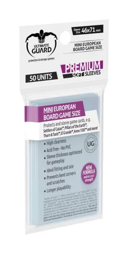 Ultimate Guard Premium Soft Sleeves for Board Game Cards Mini European (50)