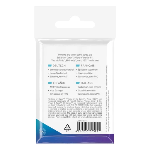 Ultimate Guard Premium Soft Sleeves for Board Game Cards Mini European (50)