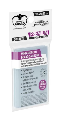 Ultimate Guard Premium Soft Sleeves for Board Game Cards Mini American (50)