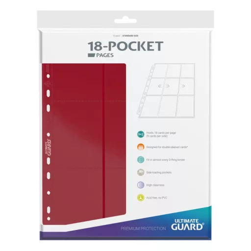 Ultimate Guard 18-Pocket Pages Side-Loading Red (10)