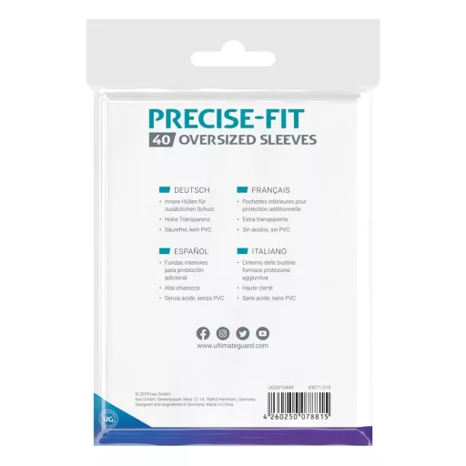 Ultimate Guard Precise-Fit Sleeves Oversized Transparent (40)