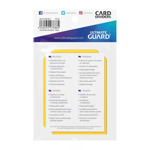 Ultimate Guard Card Dividers Standard Size Yellow (10)