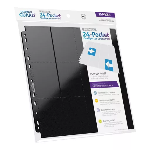 Ultimate Guard 24-Pocket QuadRow Pages Side-Loading Black (10)