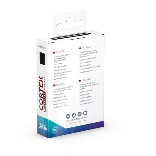 Ultimate Guard Cortex Sleeves Japanese Size Matte  Black (60)