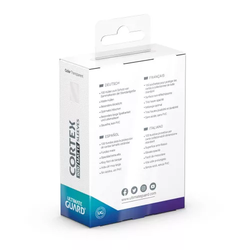 Ultimate Guard Cortex Sleeves Standard Size Matte Transparent (100)