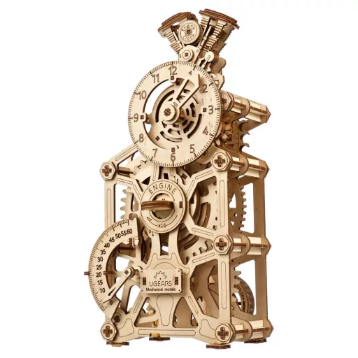 Ugears 3D Wooden Puzzle Engine Clock