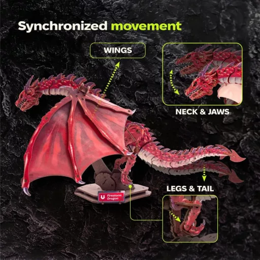 Ugears 3D Wooden Model Kit Firestorm Dragon 43 cm