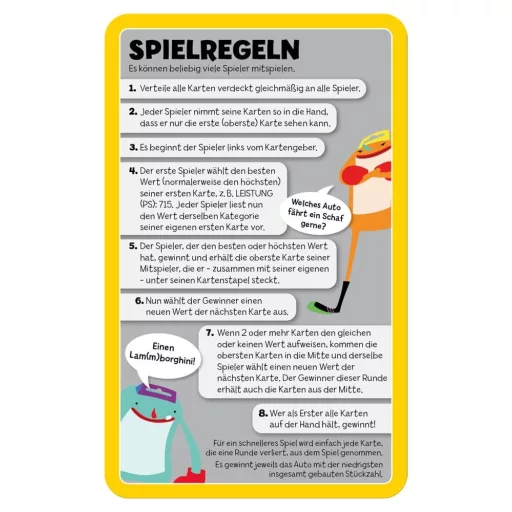 Super Cars Card Game Top Trumps *German Version*