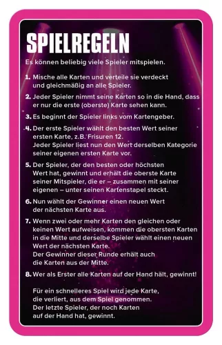 Popstars Card Game Top Trumps *German Version*