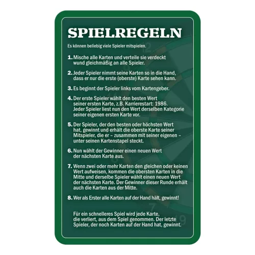 Darts Card Game Top Trumps Collectables Legenden *German Version*