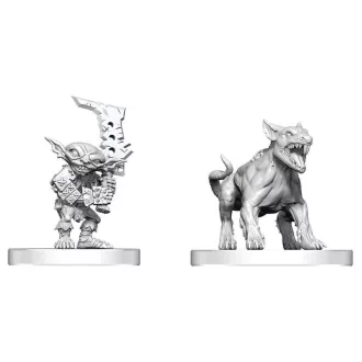   Pathfinder Battles Deep Cuts Unpainted Miniature Goblin Commando & Goblin Dog 13 cm