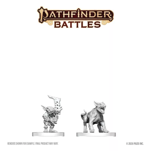 Pathfinder Battles Deep Cuts Unpainted Miniature Goblin Commando & Goblin Dog 13 cm