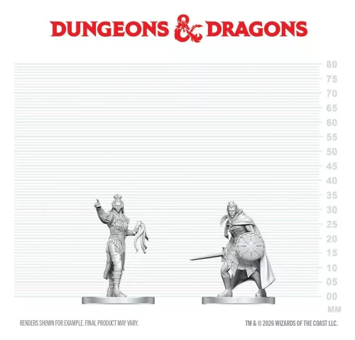 D&D Nolzur's Marvelous Miniatures Mini Figures Drow Elite Warrior & Drow Priestess of Lolth 13 cm