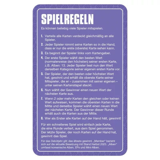 K-Pop Card Game Top Trumps *German Version*