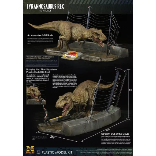 Jurassic Park Plastic Model Kit 1/35 Tyrannosaurus Rex 42 cm