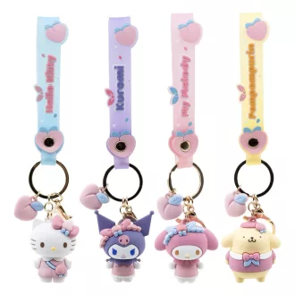   Sanrio Peach Series Keychain with Hand Strap Hello Kitty and Friends Display (12)